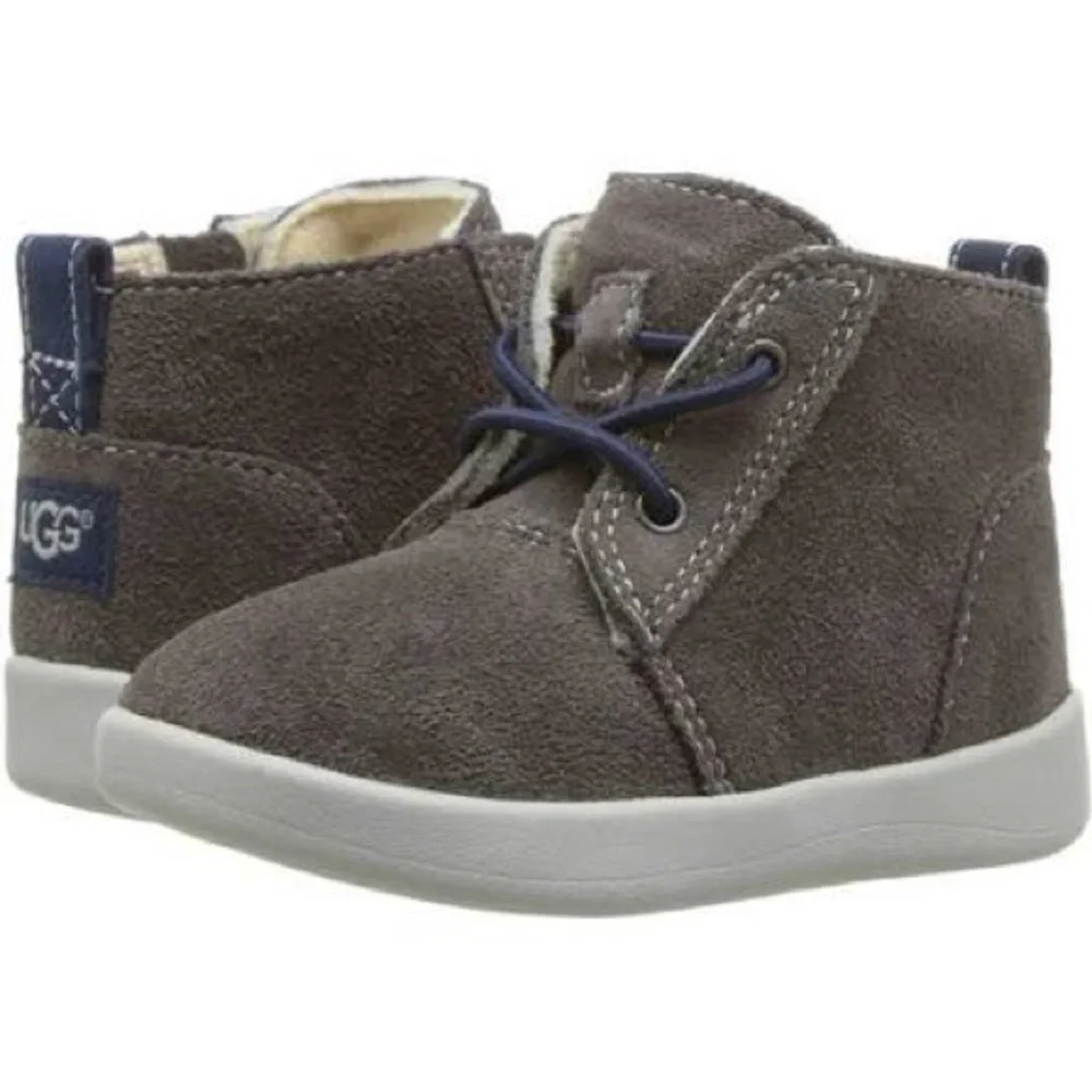 NEW!! UGG Infant Boys KristJan Gray Charcoal Suede Chukka Boots Shoes Size 2/3